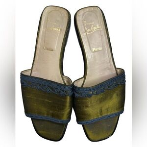 Christian Louboutin Slide Sandal Womens Shoes Size 39.5/US 9, green color